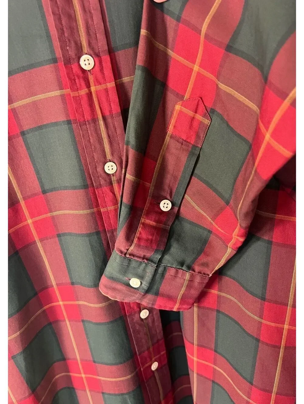 Vintage 90s Polo Ralph Lauren Blake Red Green Plaid Button Down Shirt M Prep